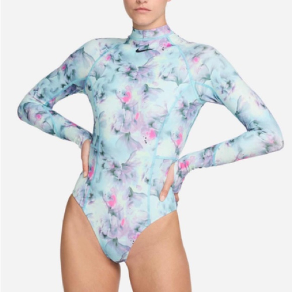 Nike Swim Hydralock Fusion Long-Sleeve One-Piece Swimsuit! Size L NWT
